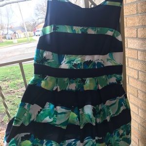 Fit and flare stripped dress